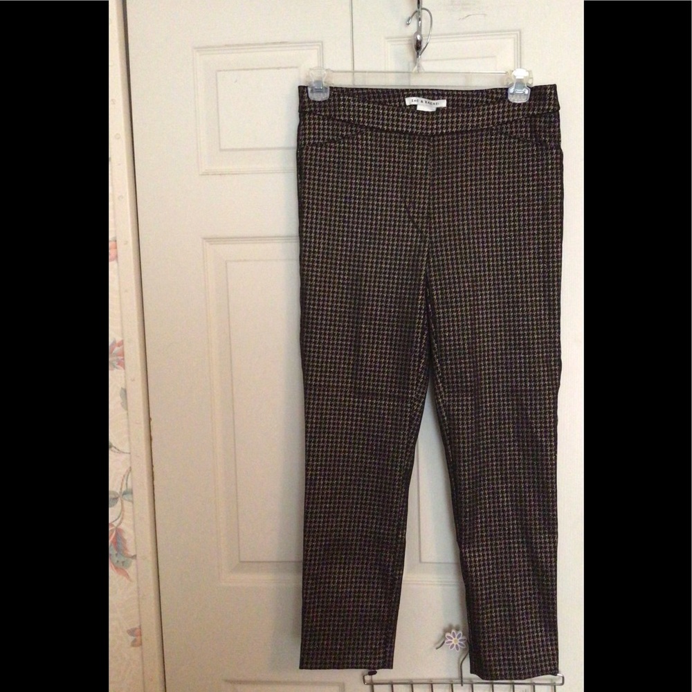 Zac & Rachel Brown Patterned Metallic Pants